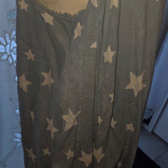 Magnolia Pearl Star Linen Layla Tank Dress Woman's One Size - Picture 3 of 9